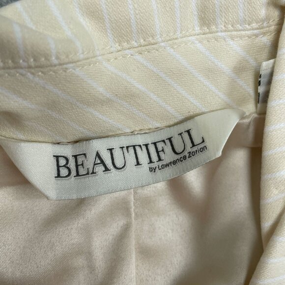 Beautiful By Lawrence Zarian Beige Striped Women’s Blazer Jacket Size M a0524 - Picture 2 of 8